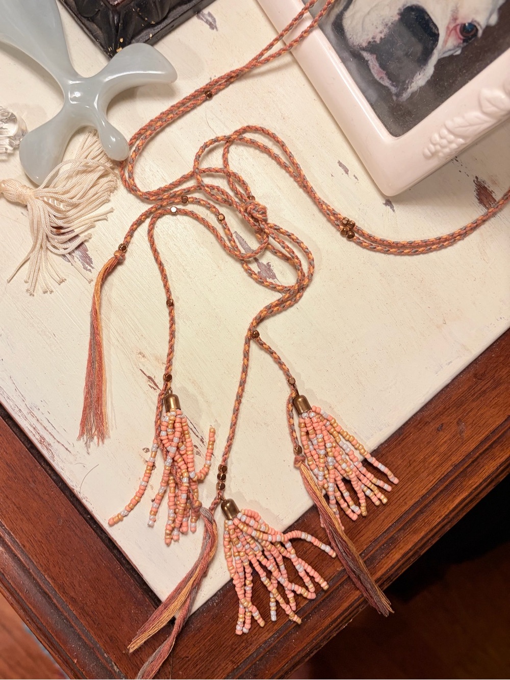 Lucky Brand Beaded Tassel Necklace